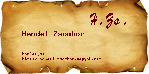 Hendel Zsombor névjegykártya